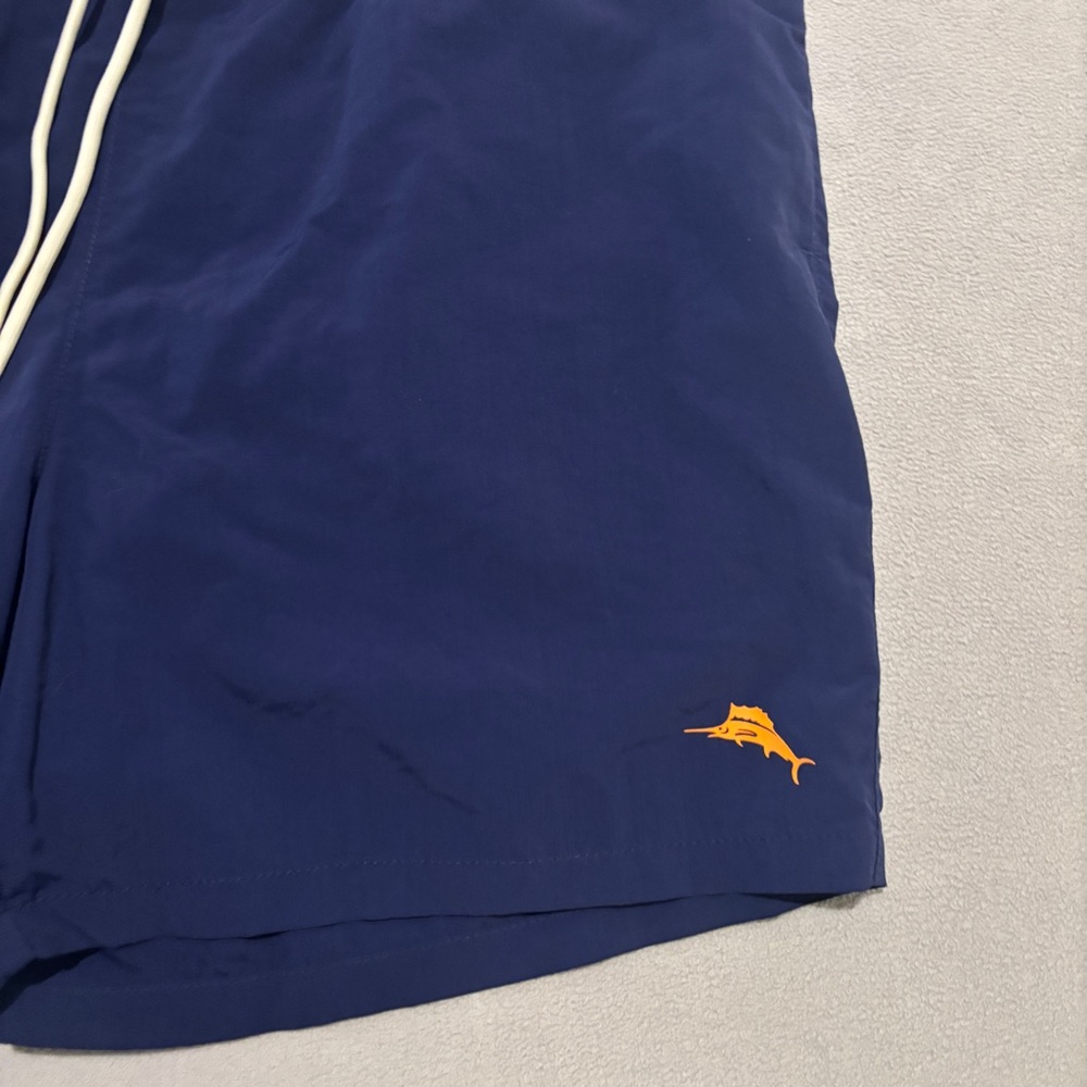 NWT Tommy Bahama Swim Trunks Navy Blue 40x10 Shorts Beach Pockets Lined Size XLB - Picture 2 of 7